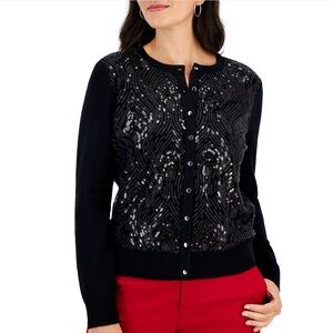 NWT Illusion Lace Sequined Cardigan